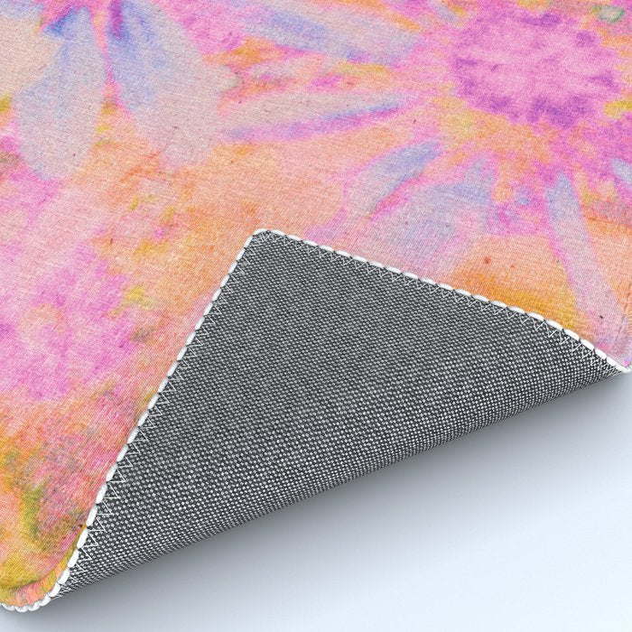 far out! pink floral tie dye Rug Gallery Image 4