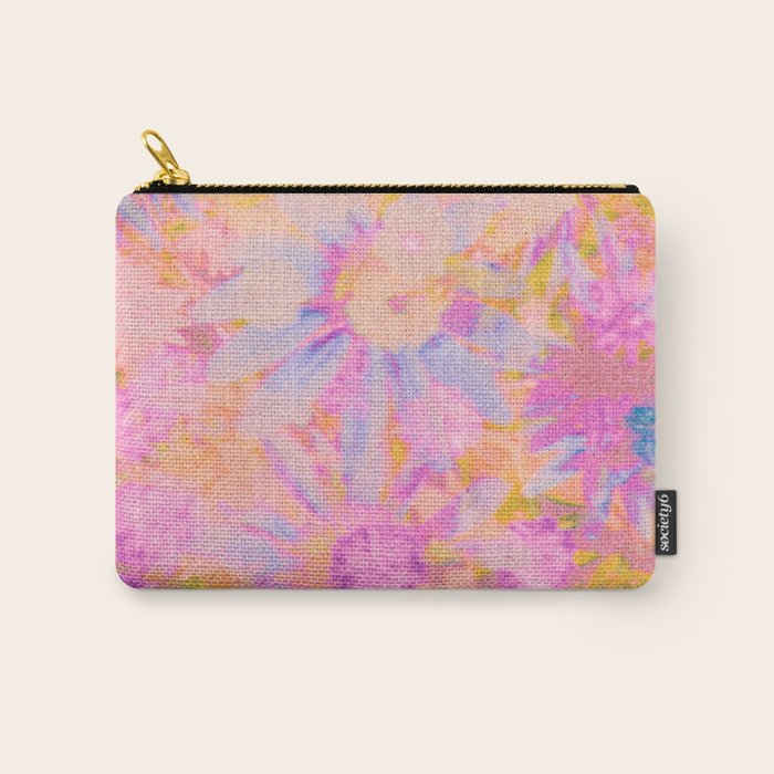 far out! pink floral tie dye Carry All Pouch Gallery Image 1