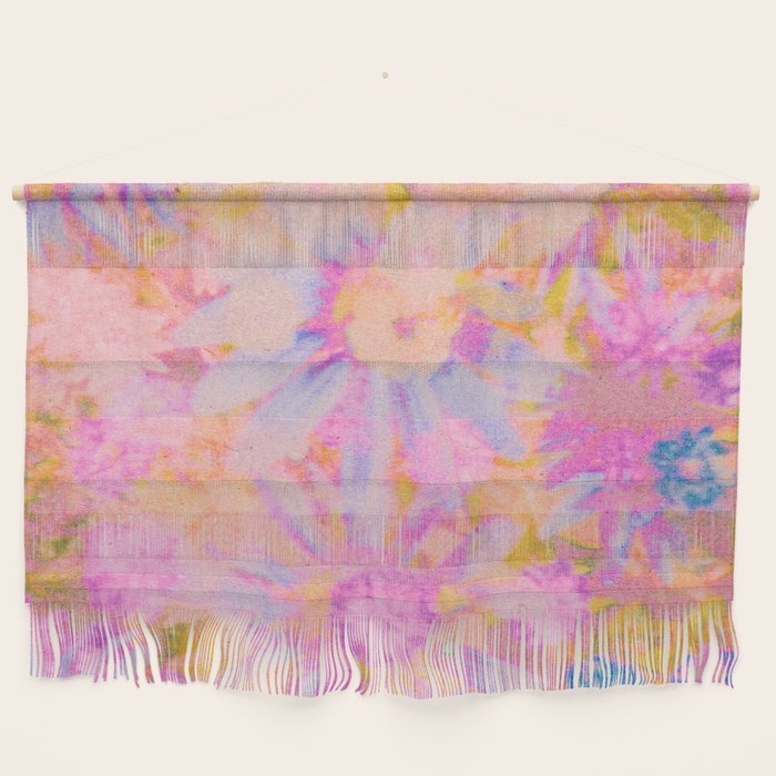 far out! pink floral tie dye Wall Hanging Gallery Image 1