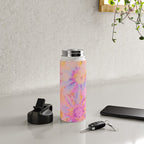 far out! pink floral tie dye Water Bottle Gallery Image 4