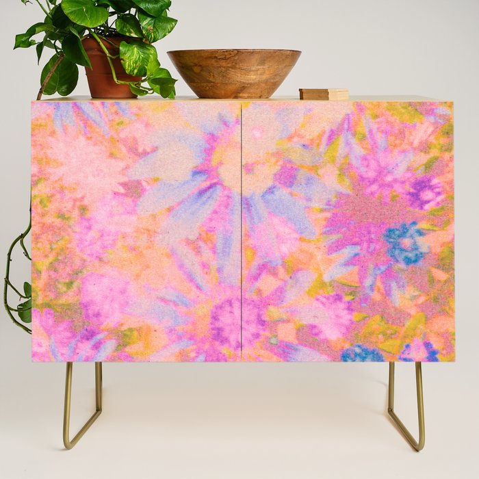 far out! pink floral tie dye Credenza Gallery Image 1