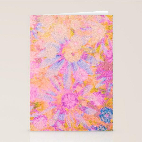 far out! pink floral tie dye Stationery Card Gallery Image 1