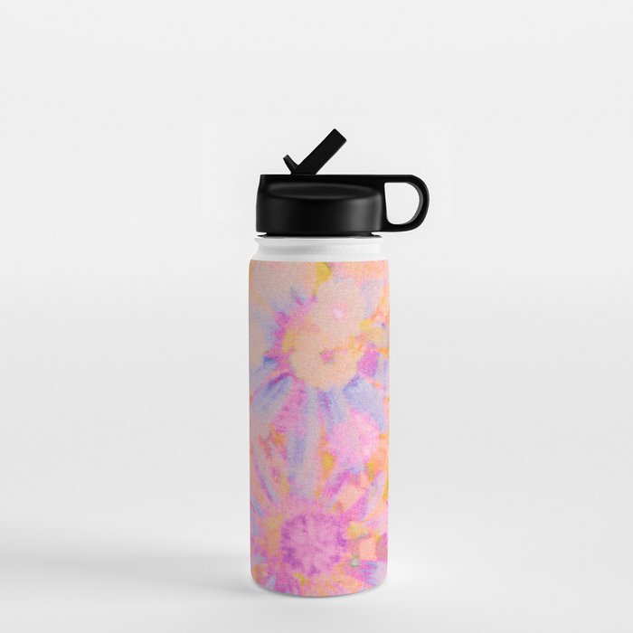 far out! pink floral tie dye Water Bottle Gallery Image 1
