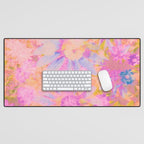 far out! pink floral tie dye Desk Mat Gallery Image 1