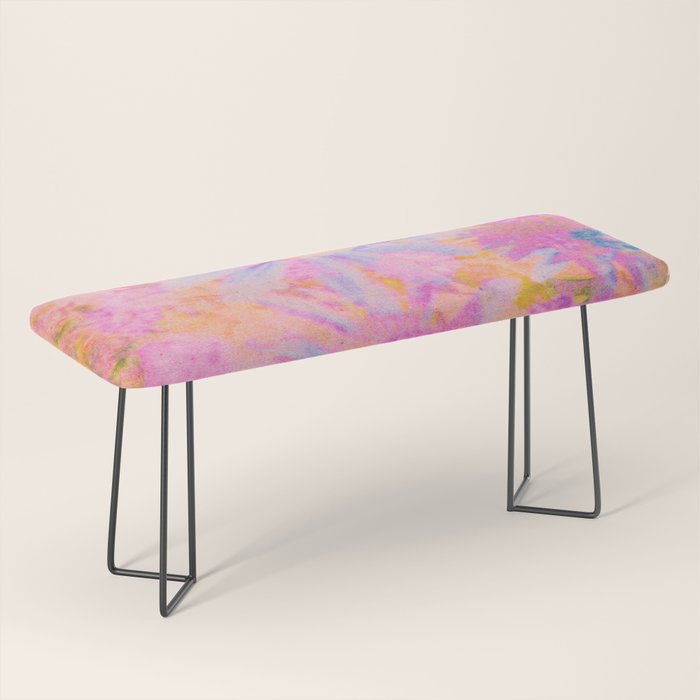 far out! pink floral tie dye Bench Gallery Image 1