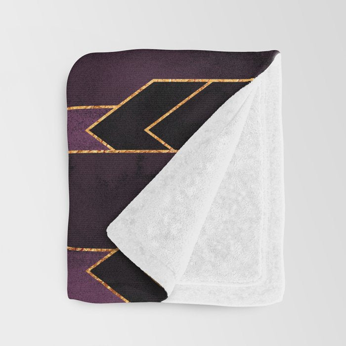 Pretty Purple Plum Geo Crystals Throw Blanket Gallery Image 3