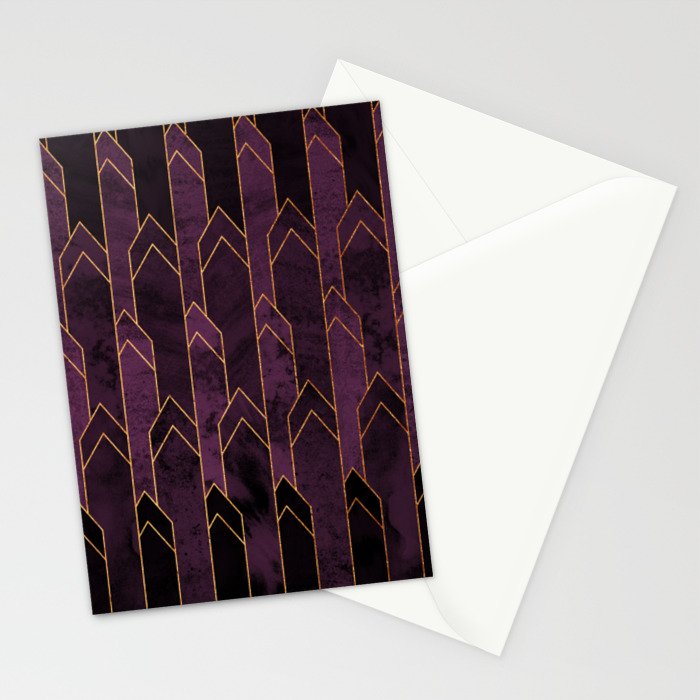 Pretty Purple Plum Geo Crystals Stationery Card Gallery Image 2