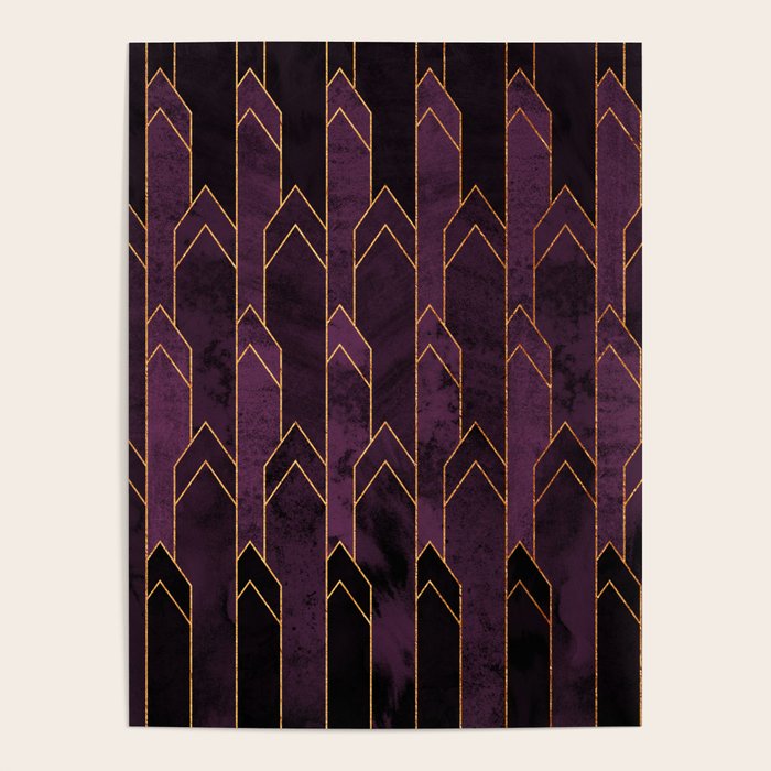 Pretty Purple Plum Geo Crystals Poster Gallery Image 4