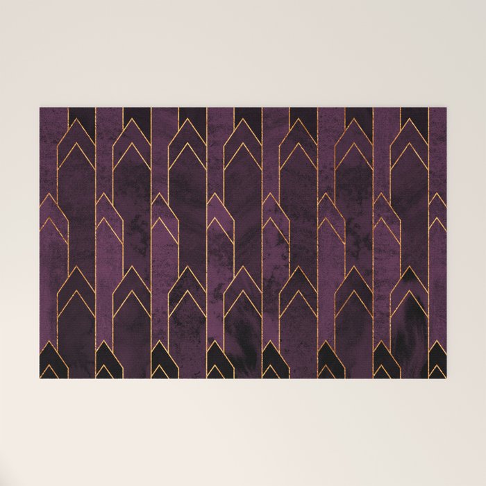 Pretty Purple Plum Geo Crystals Welcome Mat Gallery Image 1