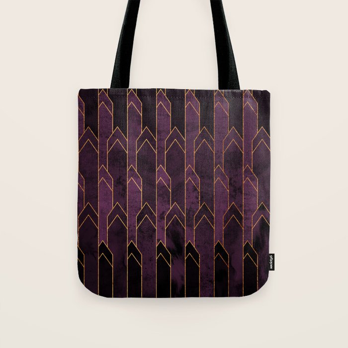 Pretty Purple Plum Geo Crystals Tote Bag Gallery Image 1