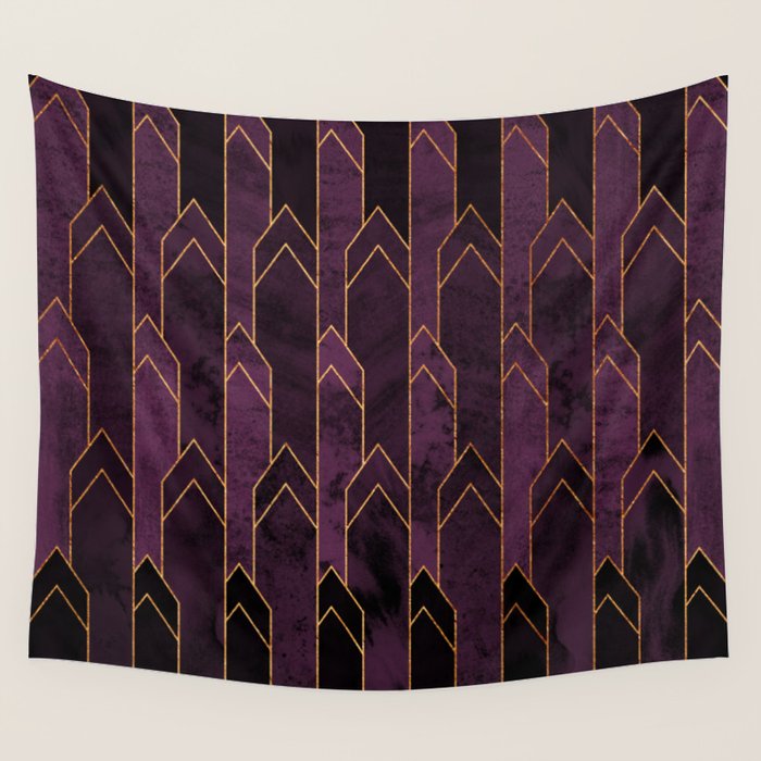 Pretty Purple Plum Geo Crystals Wall Tapestry Gallery Image 4