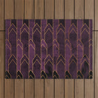Pretty Purple Plum Geo Crystals Outdoor Rug Gallery Image 1