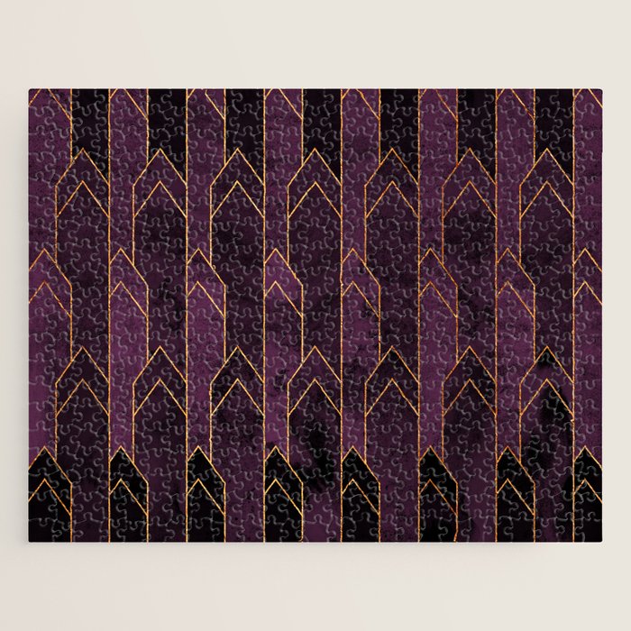Pretty Purple Plum Geo Crystals Jigsaw Puzzle Gallery Image 1