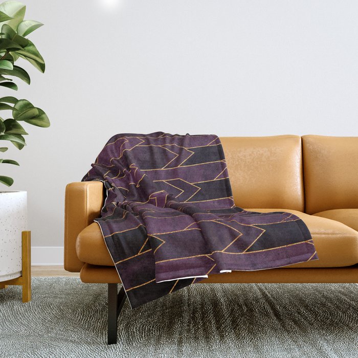 Pretty Purple Plum Geo Crystals Throw Blanket Gallery Image 1
