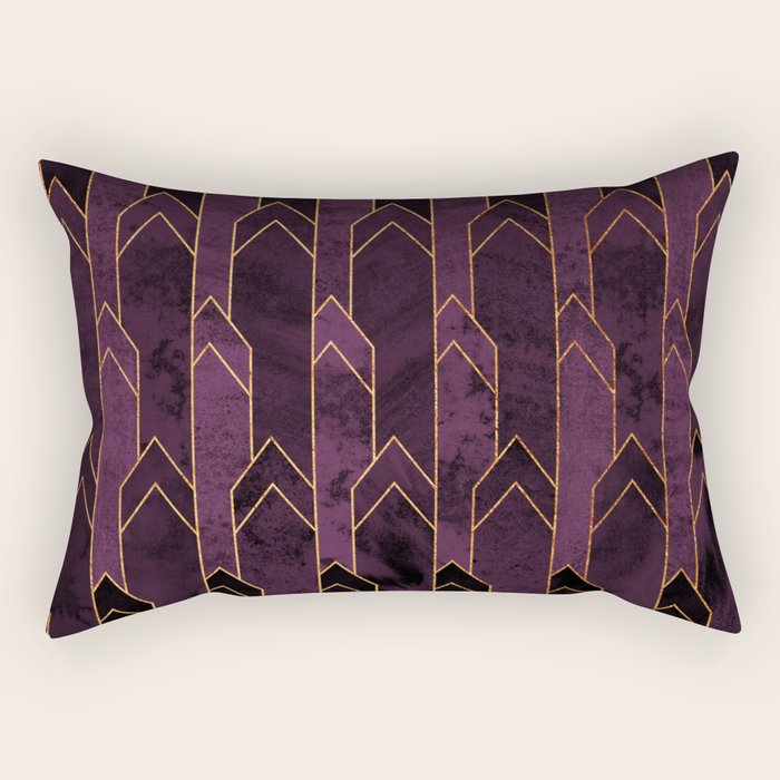 Pretty Purple Plum Geo Crystals Rectangular Pillow Gallery Image 2