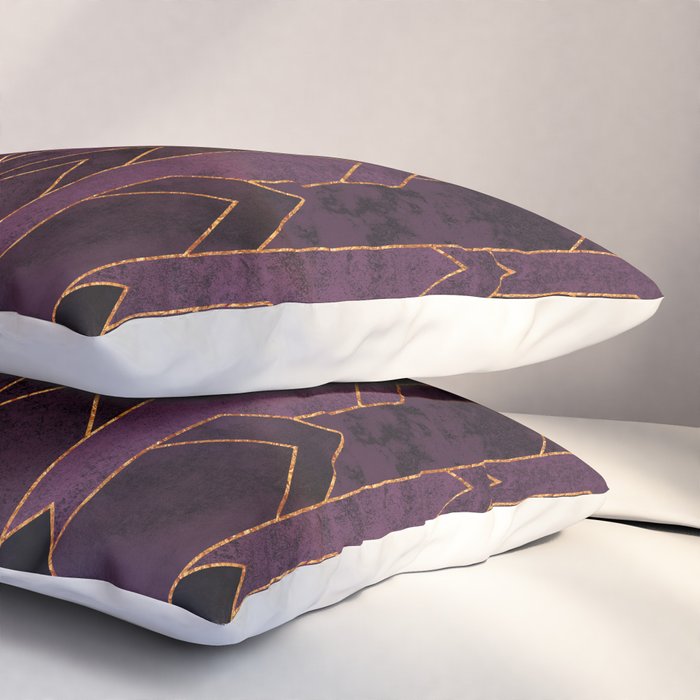 Pretty Purple Plum Geo Crystals Pillow Sham Gallery Image 3