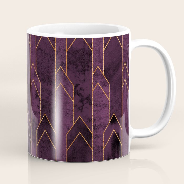 Pretty Purple Plum Geo Crystals Coffee Mug Gallery Image 1