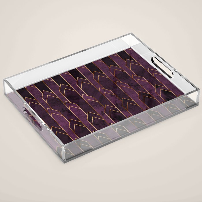 Pretty Purple Plum Geo Crystals Acrylic Tray Gallery Image 1