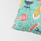 Backyard BBQ Aqua Pillow Sham Gallery Image 4