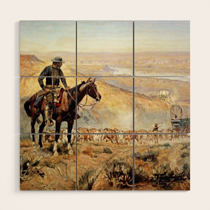 âThe Wagon Bossâ by Charles M Russell Wood Wall Art Gallery Image 1