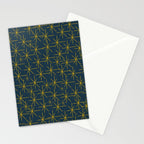 Stella - Atomic Age Mid Century Modern Pattern in Light Mustard Yellow and Navy Blue Stationery Card Gallery Image 2