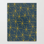 Stella - Atomic Age Mid Century Modern Pattern in Light Mustard Yellow and Navy Blue Notebook Gallery Image 4