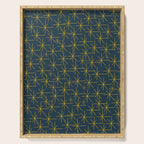 Stella - Atomic Age Mid Century Modern Pattern in Light Mustard Yellow and Navy Blue Serving Tray Gallery Image 1