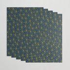 Stella - Atomic Age Mid Century Modern Pattern in Light Mustard Yellow and Navy Blue Wrapping Paper Gallery Image 3