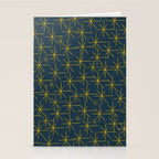 Stella - Atomic Age Mid Century Modern Pattern in Light Mustard Yellow and Navy Blue Stationery Card Gallery Image 2