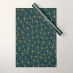 Stella - Atomic Age Mid Century Modern Pattern in Light Mustard Yellow and Navy Blue Wrapping Paper Gallery Image 1