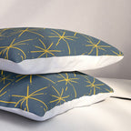 Stella - Atomic Age Mid Century Modern Pattern in Light Mustard Yellow and Navy Blue Pillow Sham Gallery Image 3