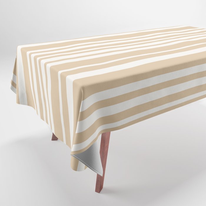 Classic Stripes XLIII - Neutral Tan Tablecloth Gallery Image 1