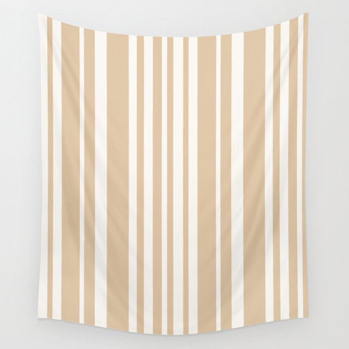 Classic Stripes XLIII - Neutral Tan Wall Tapestry Gallery Image 1
