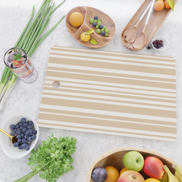 Classic Stripes XLIII - Neutral Tan Cutting Board Gallery Image 2