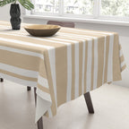 Classic Stripes XLIII - Neutral Tan Tablecloth Gallery Image 3