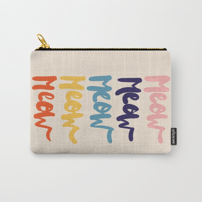 Meow Meow says the cat - typography Carry All Pouch Gallery Image 1