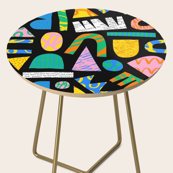 Modern abstract collage art shapes pattern  Side Table Gallery Image 2