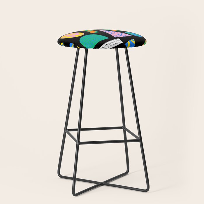 Modern abstract collage art shapes pattern  Stool Gallery Image 1