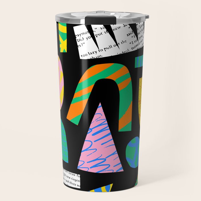 Modern abstract collage art shapes pattern  Travel Mug Gallery Image 1