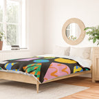 Modern abstract collage art shapes pattern  Duvet Cover Gallery Image 2