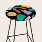 Modern abstract collage art shapes pattern  Stool Gallery Image 2