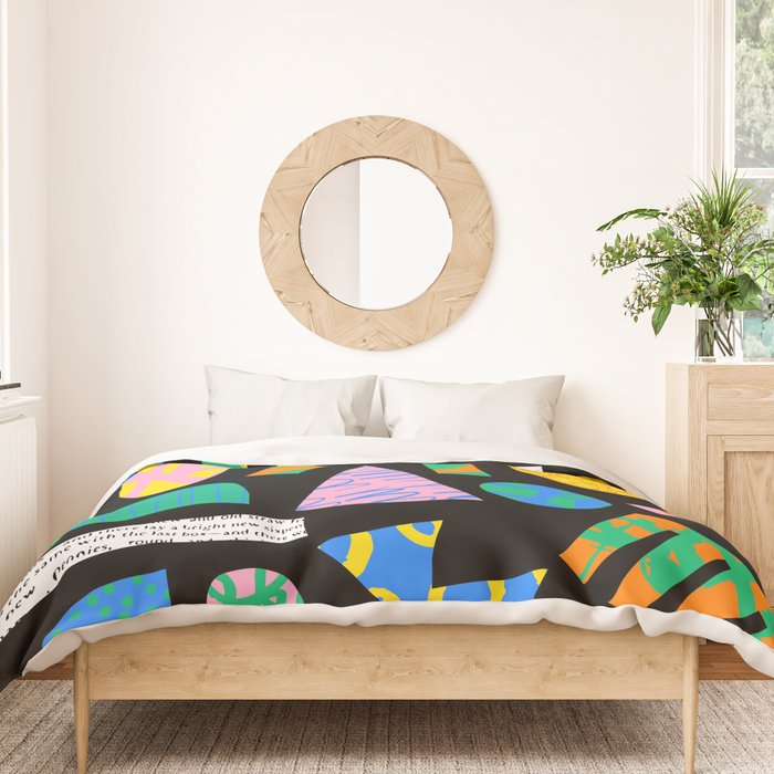 Modern abstract collage art shapes pattern  Duvet Cover Gallery Image 3