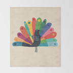 Whimsical Peacok Throw Blanket Gallery Image 2