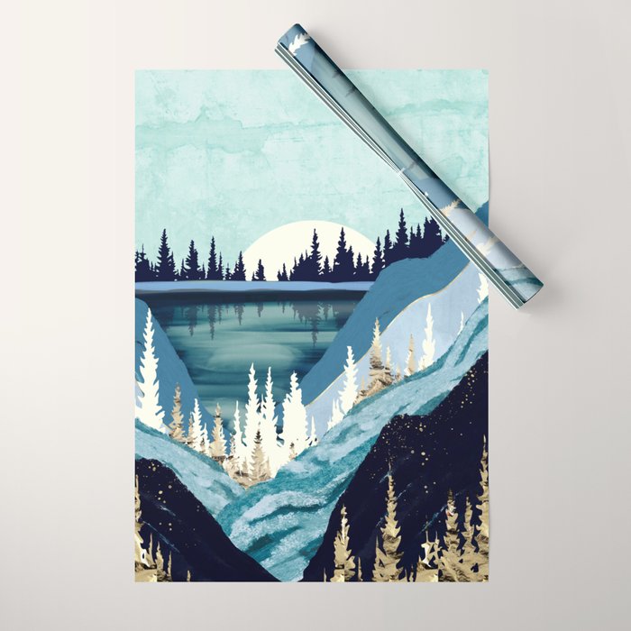 Blue Forest Lake Wrapping Paper Gallery Image 1