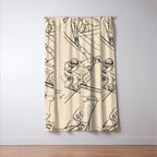 Minimal Skiers Line Art 2 Window Curtain Gallery Image 3