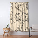 Minimal Skiers Line Art 2 Window Curtain Gallery Image 5