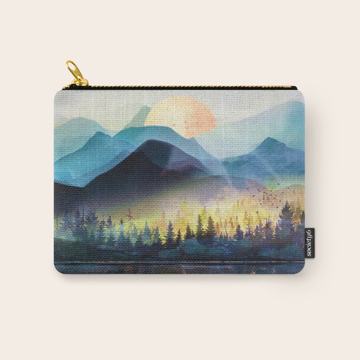 Mountain Lake Under Sunrise Carry All Pouch Gallery Image 1