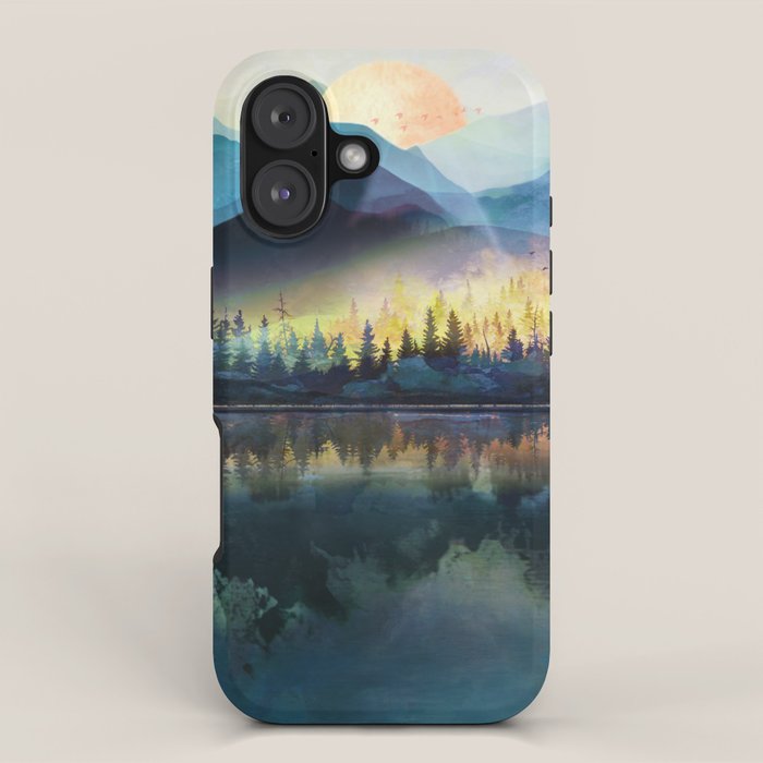 Mountain Lake Under Sunrise iPhone Case Gallery Image 1