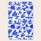 Abstract blue nature flower art pattern Cutting Board Gallery Image 1