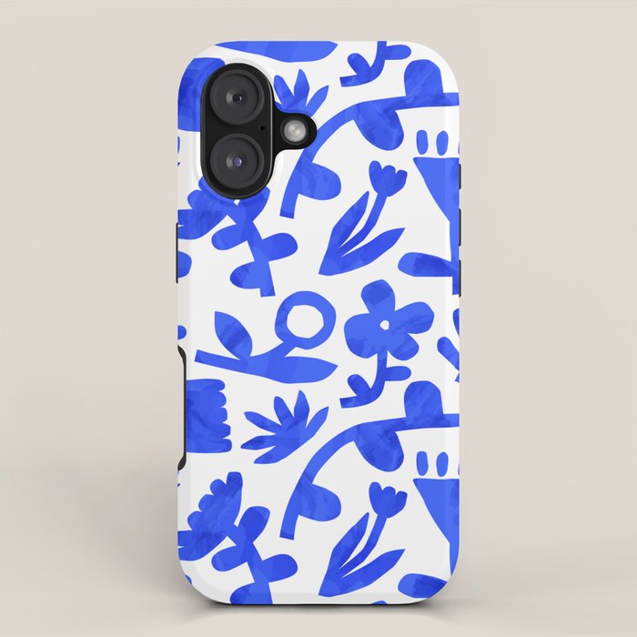 Abstract blue nature flower art pattern iPhone Case Gallery Image 1